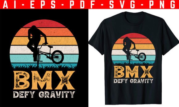 BMX, Defy Gravity T-shirt Design: Dynamic Graphic Assets