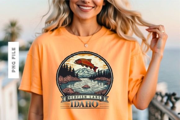 Capturing Nature's Spirit: The Redfish Lake T-shirt Design