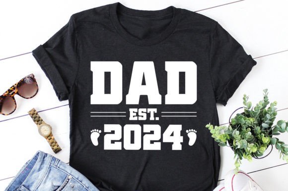 Dad Est 2024 T-Shirt Design: A Professional Graphic Asset