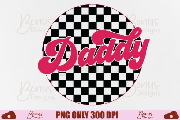 Daddy PNG: Retro Checkered Design for Creative Projects