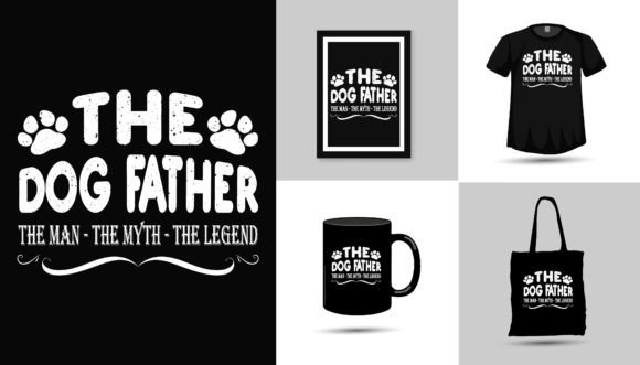 Dog Lover Dad T-Shirt Design for Father's Day