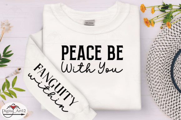 Elegant Typography: The Peace Be with You Sleeve SVG Design