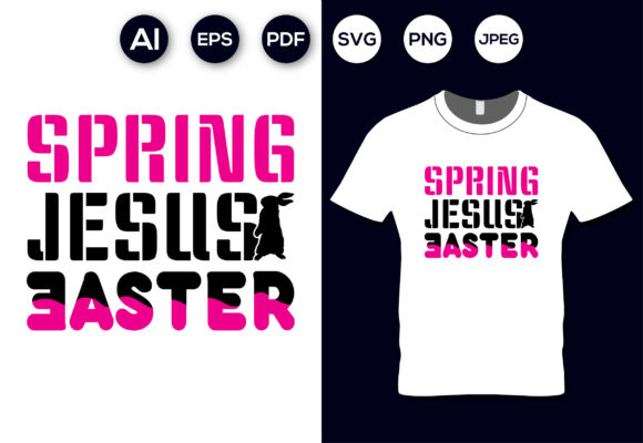 Spring Jesus Easter T-shirt Design: Creative Assets for Visual Impact