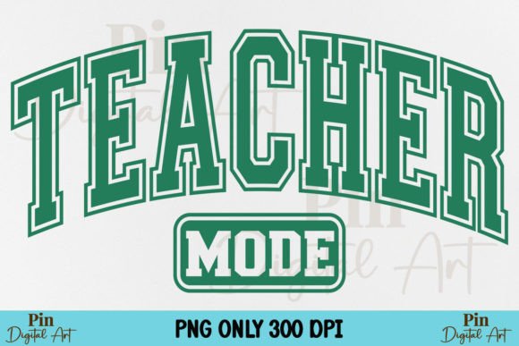 Teacher Mode PNG: Varsity Design for Creative Projects