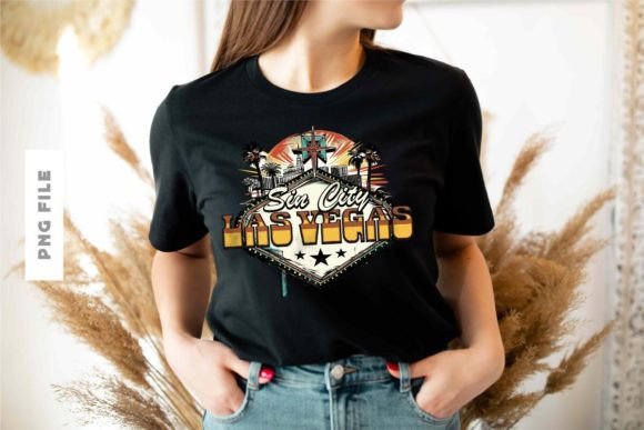 Unleash the Neon Glow: Sin City Las Vegas T-shirt Design