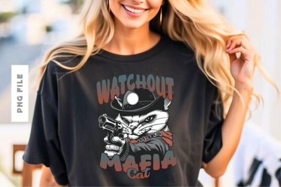 Watchout Mafia Cat: A Bold Design for Modern Merchandise